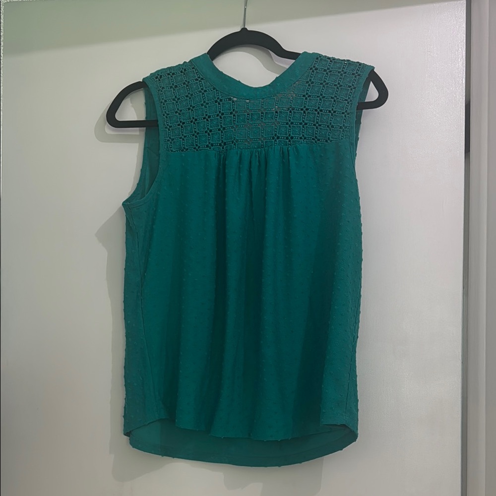 Chic Teal Sleeveless Blouse